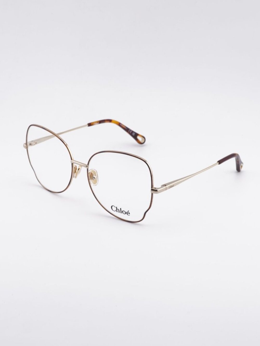 Chloe CH0098O 008 Eyeglasses Brown / Gold 56mm Butterfly Frame